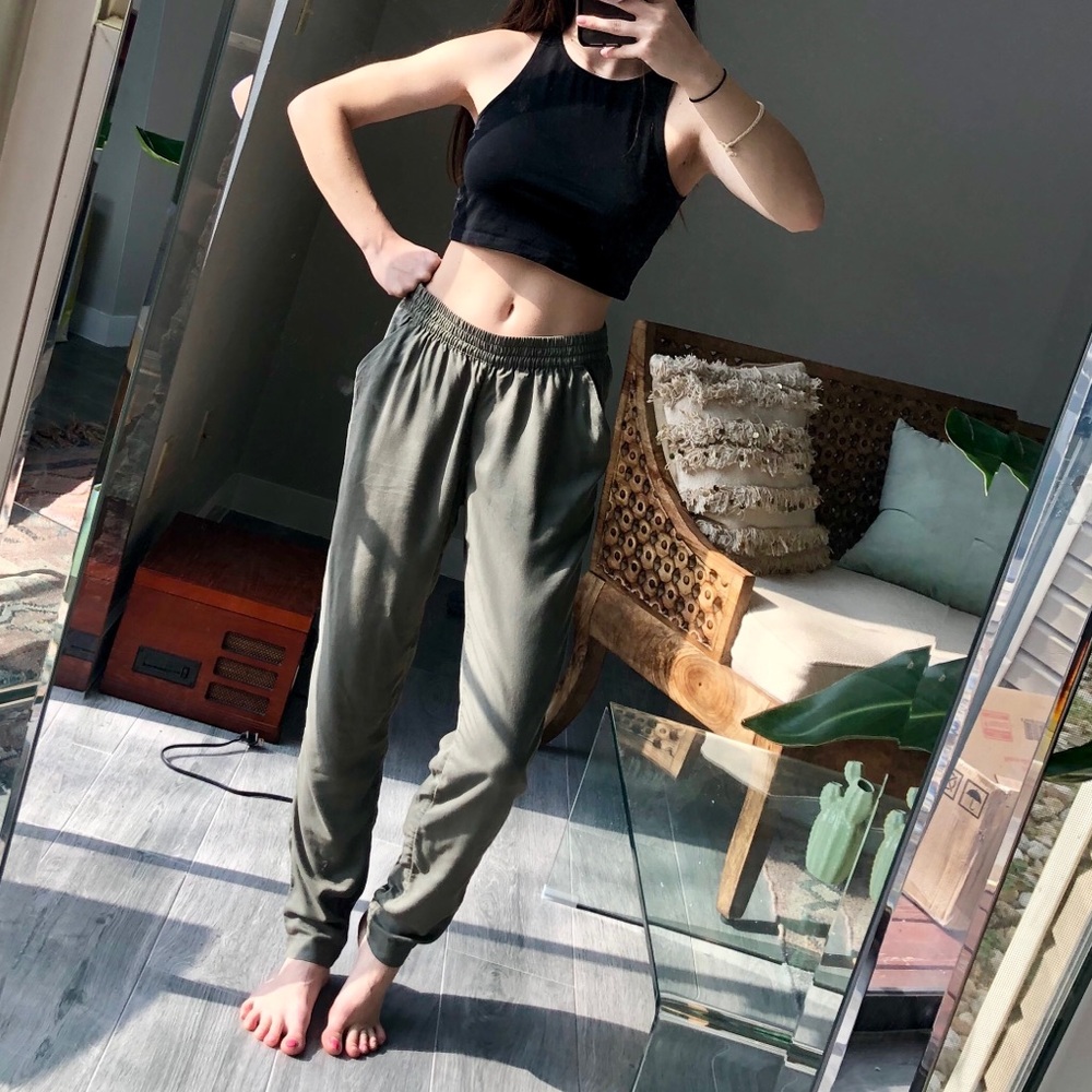 Navy green joggers